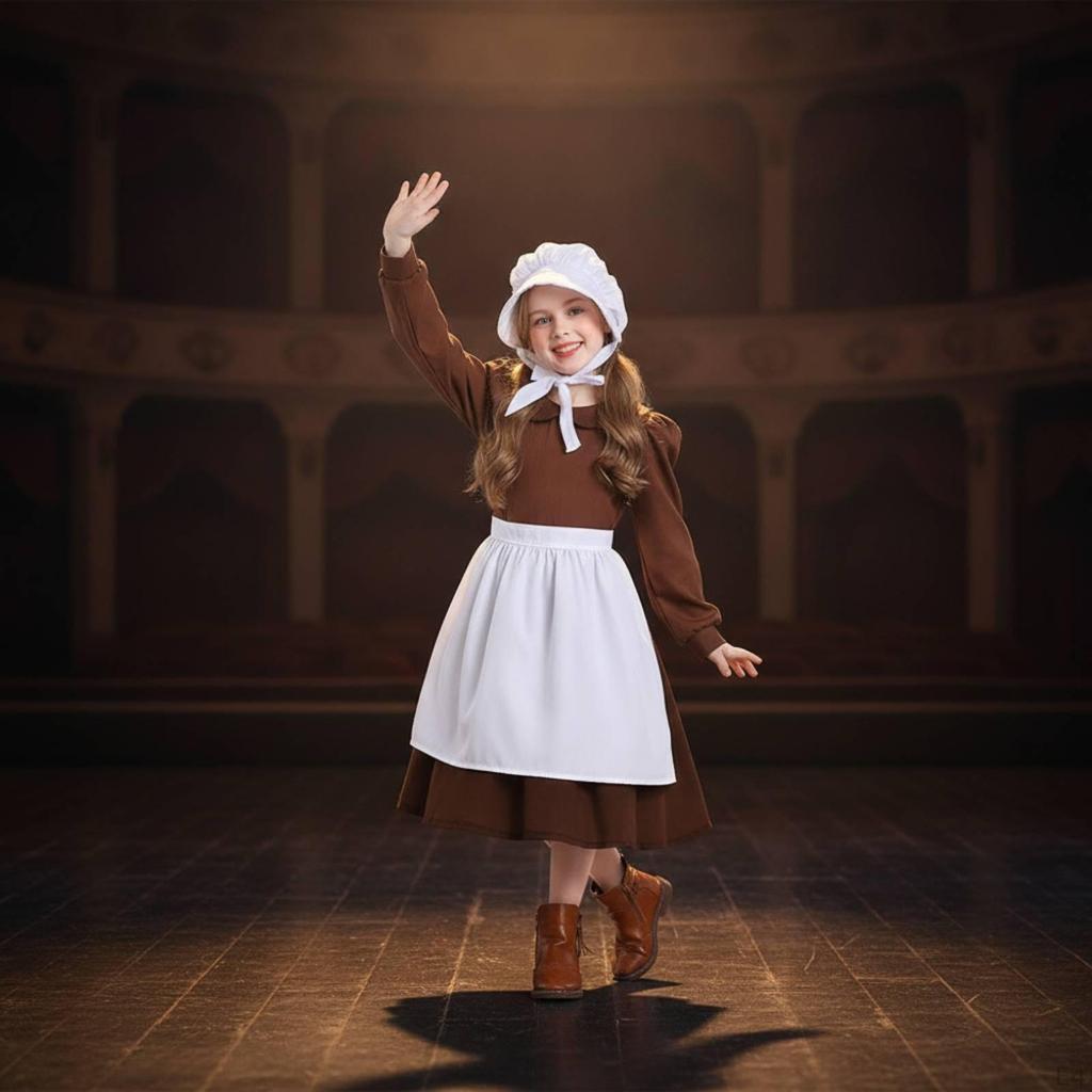 Delicate Maid Costume with Headdress | Convenient Back Zipper Closure,