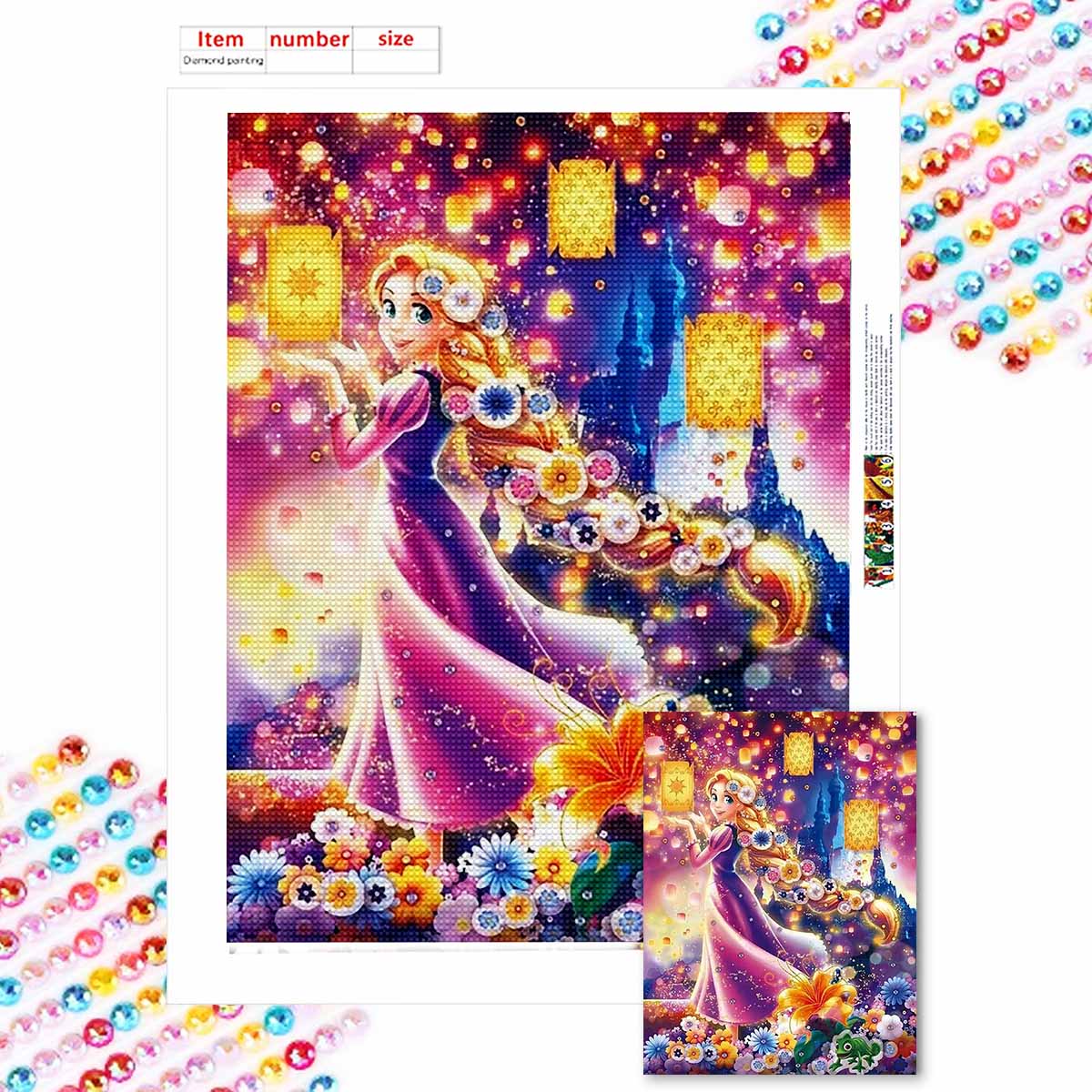 

5D Diy Diamond Painting The Princess s Backward Glance Full Drill Rhinestones Mosaic Embroidery Handmade Products Home Decor Gift Round 20x30cm