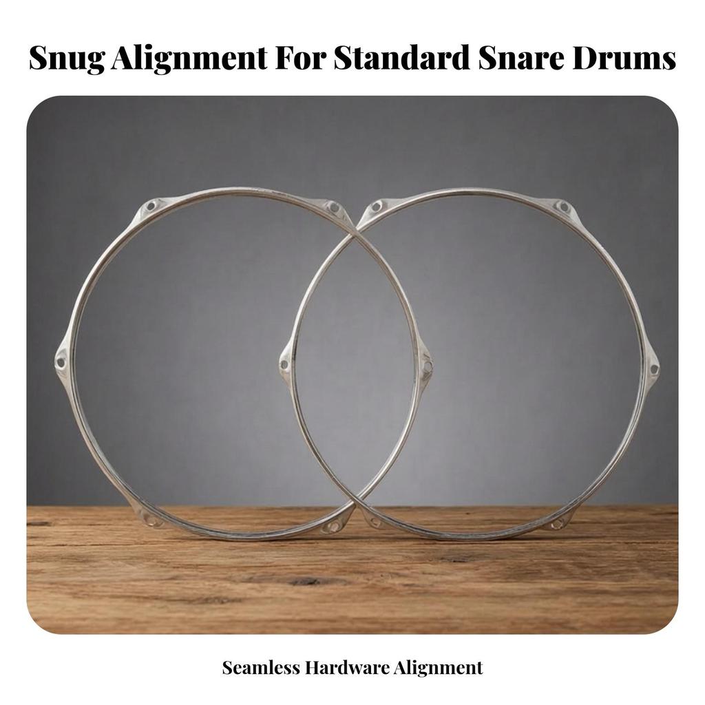 2 Pieces 14-Inch Drum Hoop Polished Hardware Easy to Install for Music Students