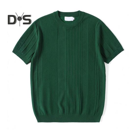 

Летняя футболка-борцовка, трикотажная, в полоску, с короткими рукавами, эластичная, однотонная, с круглым вырезом, повседневный топ, пуловер, футболка для занятий в спортзале M зелёный