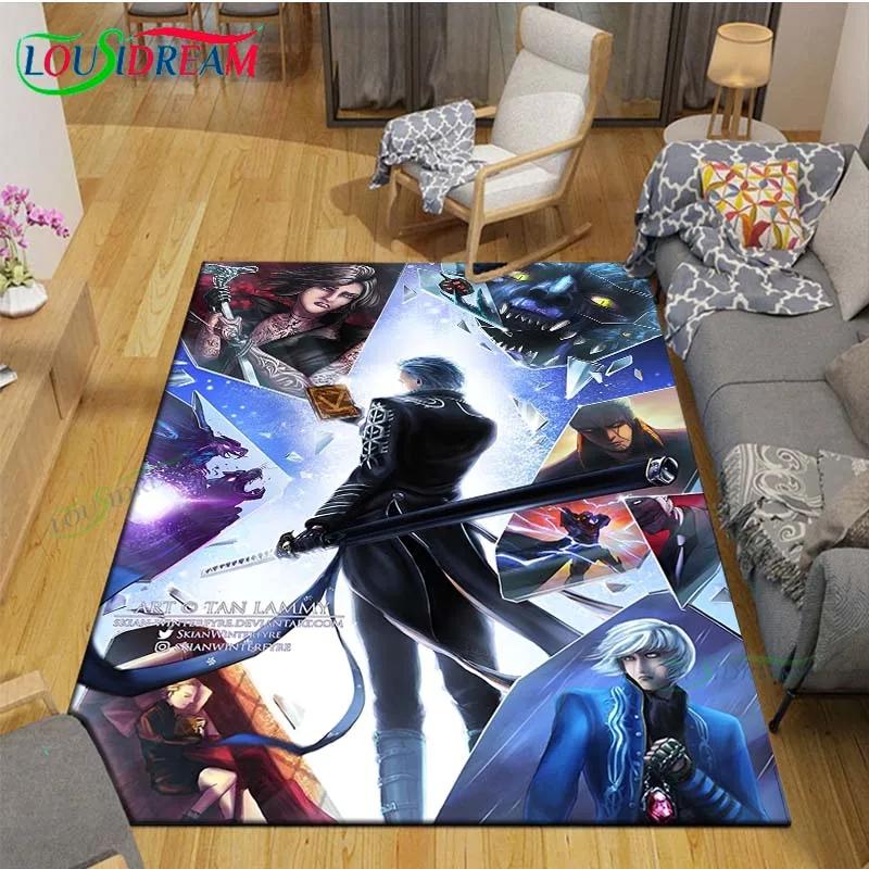 Fashion D-Devil May Cry Game Printed Carpet Outdoor Area Rug Non -slip Carpet Bedroom Decor Carpet for Living Room Birthday Gift