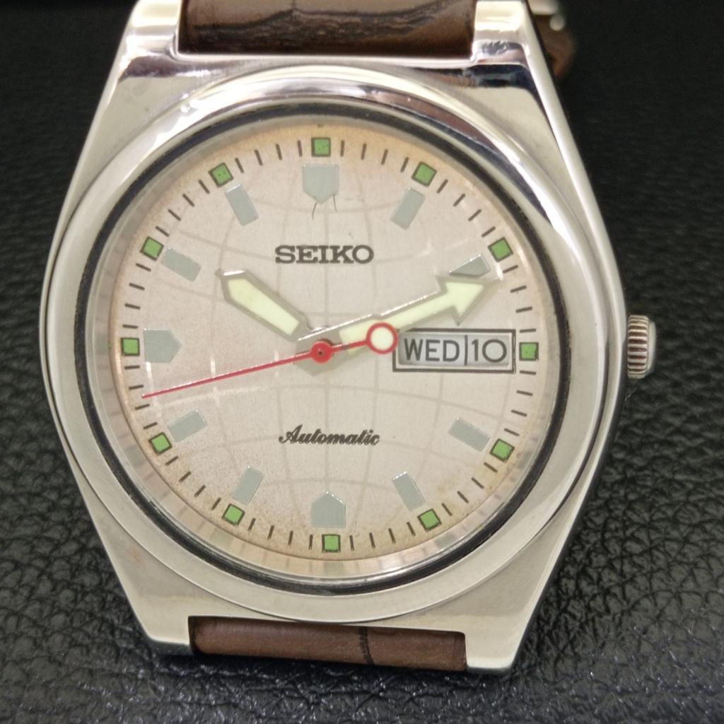 JAPAN VINTAGE SEIKO AUTOMATIC 6309A MENS SILVER COLOR DIAL WATCH a700473-5 R203-a700473