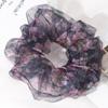 Lystrfac Elastici per capelli in rete con stampa oversize per donne ragazze grande elastico fascia per capelli rete elastico per capelli gomma accessori per capelli femminili