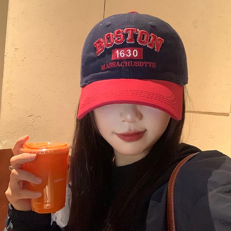 Cotton Baseball Cap Punk Letter Prints Embroidery Patchwork Peaked Hat Girls Outdoor Use Sportss Long Brim Sun Protection Hat Women Hip Hop