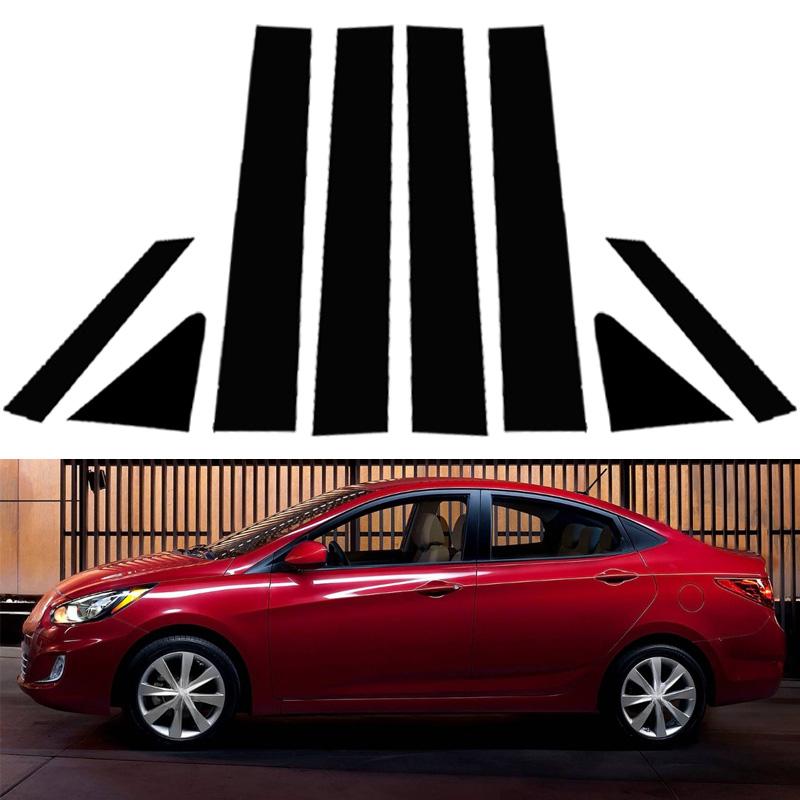 Car Window Decorative Cover Center Film Pillar B C Pillar Sticker for Hyundai Accent Verna Solaris I25 Accent 4-door Sedan 2011 2012-2018