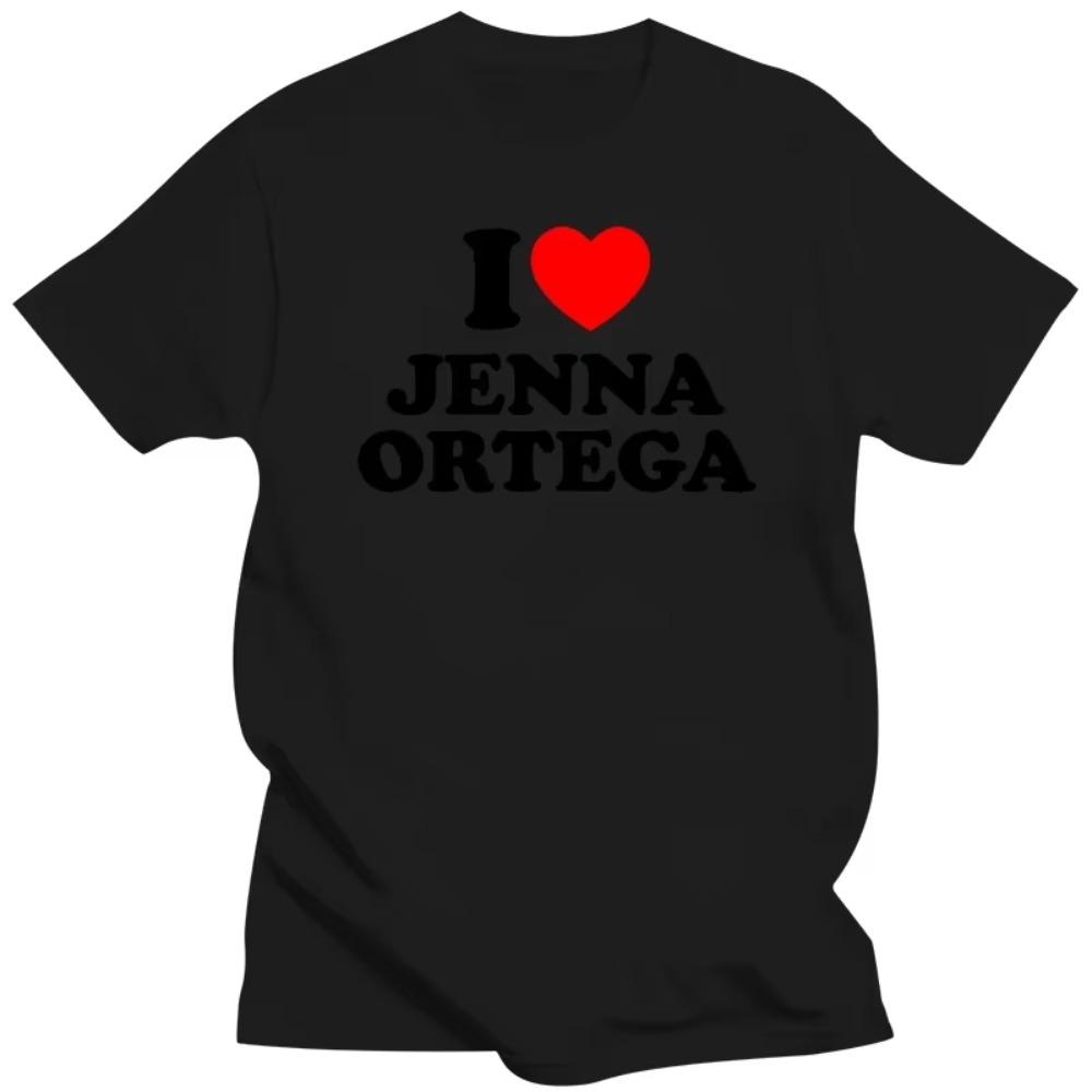 

Футболка I Love Jenna Ortega, летние футболки с круглым вырезом и коротким рукавом в стиле хип-хоп, мужская мода, повседневные футболки больших размеров, европейские размеры, уличная одежда XL чёрный