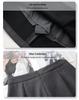 Women's Spring 2025 High-End Black Pleated Irregular Midi Skirt