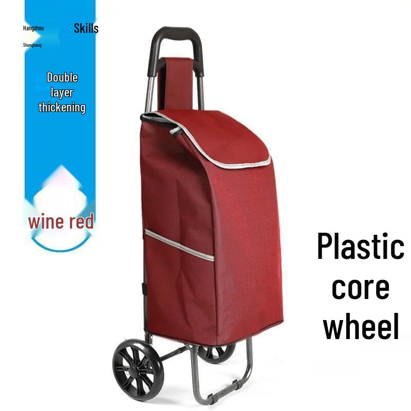 Lightweight Foldable Shopping Cart for Seniors: Stair-Climbing Trolley with Portable Handle