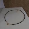 Black Beaded Choker Necklace with Gold Bell Pendant – Minimalist Dainty Jewelry for Women, Elegant Daily Gift Necklace
