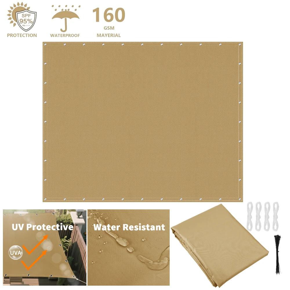Wodoodporny Markiza 95% Blokada UV Żagiel Przeciwsłoneczny Ogrodowy Parawan Prywatności Na Samochód Płócienna Pergola Pokrycie Daszek Osłona Przeciwsłoneczna Żagiel Przeciwsłoneczny