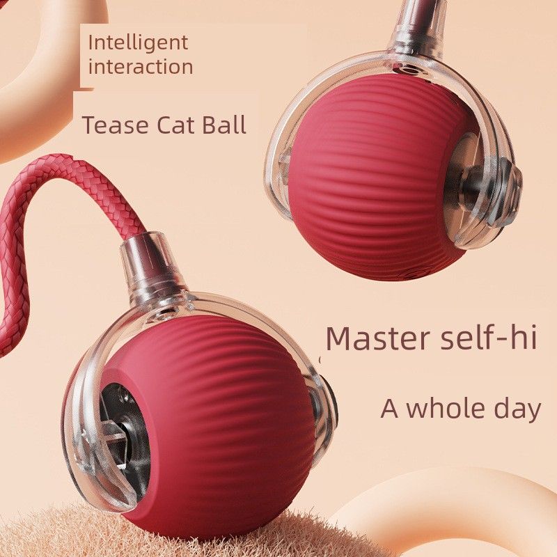 

Cat Intelligent Electric Toy Self-Hi Relieving Stuffy Handy Gadget Consumption Physical Hanging Cat Teaser Molar Pet Supplies Tease Cat Ball
