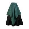 Women's Fashion Retro Big Hem Skirt Solid Color Elastic Waist Irregular Skirt
