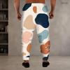 Men S Plus Size Geometric Printed Drawstring Waist Side Pockets Cuffed Ankle Jogger Pants