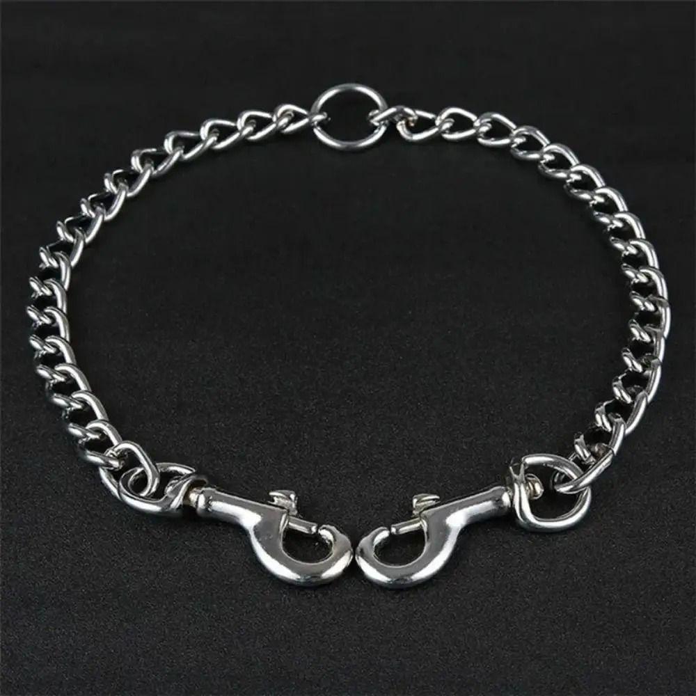 Stainless Steel 2 Way Dog Leash Wear Resistant Pet Training Lead Twin Lead for Two Dogs  Walking