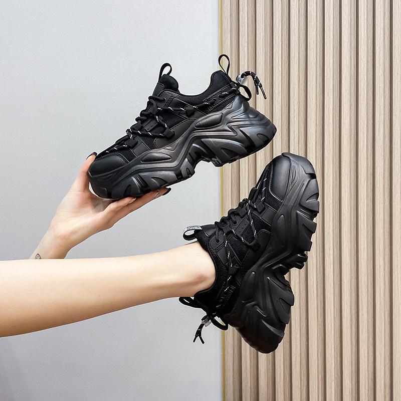2025 summer new thick-soled heightening dad shoes women's casual women's shoes show feet small sports shoes women's classic little white shoes
