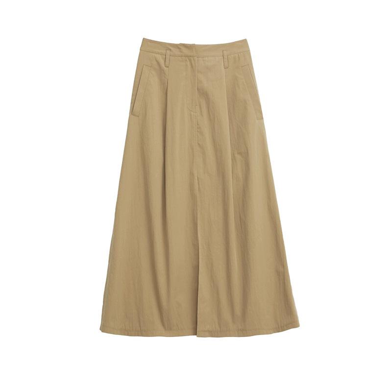 Elegant Vintage-Style Breathable Vest & High-Waist A-Line Slit Skirt Set