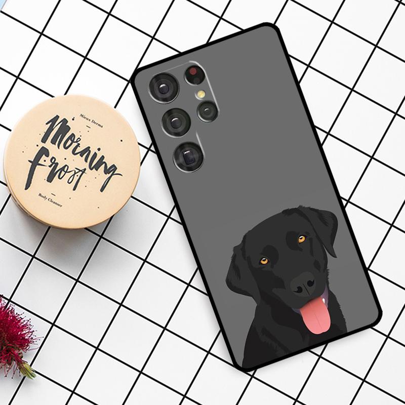 Schwarzer Labrador Hund Hülle Für Samsung Galaxy S24 FE S20 FE S21 S22 S23 S24 S25 Ultra S9 S10 S25 Plus Handyhülle