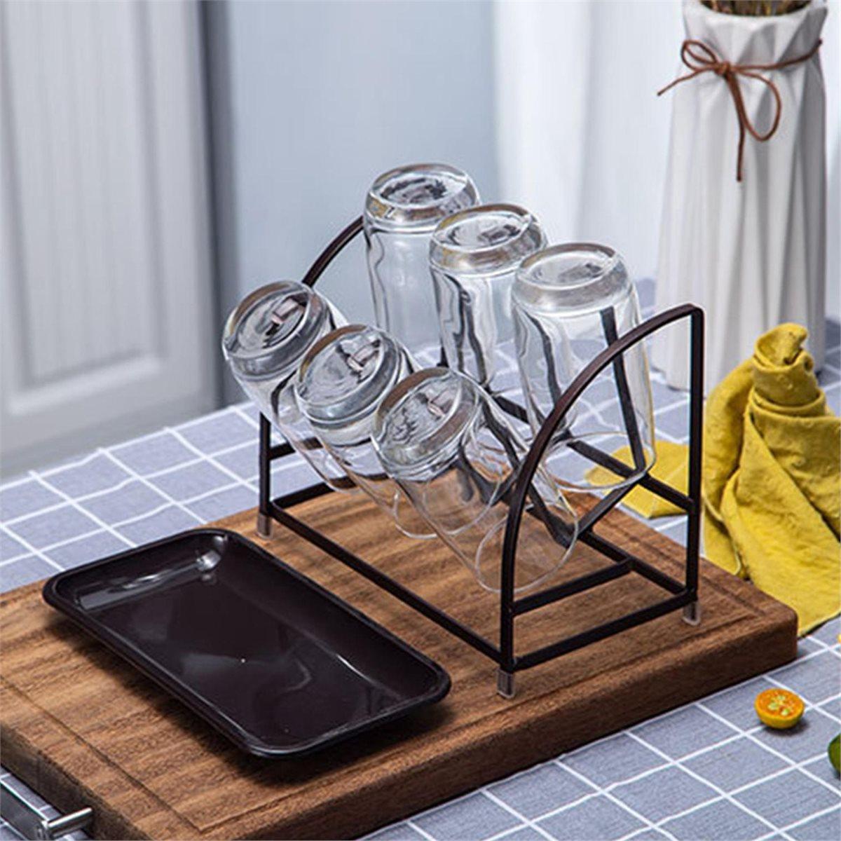 

2026 New Modern Cup Drying Rack Stand with Drain Tray for Mugs Home Kitchen Bottles China Mainland