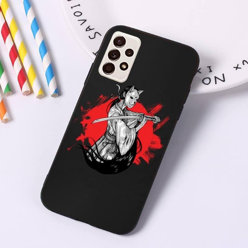 Samurai Gril Dámský Kryt na Telefon Pro Samsung A91 A81 A73 A72 A71 A30S A20 A12 A13 A52 A53 4G 5G Měkký Černý Kryt na Telefon