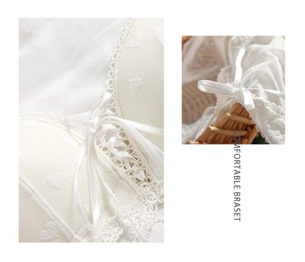 Laisve Super Bra and Panty and Sexy Lingerie with Ruffled Shoulder Perfect for Junior High School Size L Push-Up Set, 2-Piece Set, Moisture-Wicking