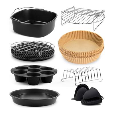 Příslušenství pro čtvercovou fritézu 9 palců, pro Cosori Ninja Phillips Tower Instant Pot Tefal Etc 5,6-8,3 l s hlubokým košem, fritézu
