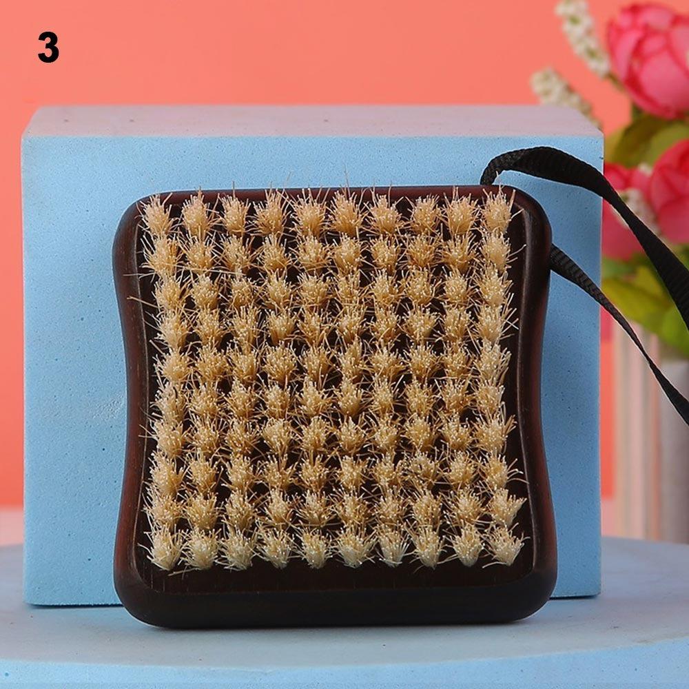 Useful Wooden Bath Brush Pig Mane Soft Hair Back Rubbing Body Exfoliating Brush Square Shape Massage Shower Brush Cleaning Tools