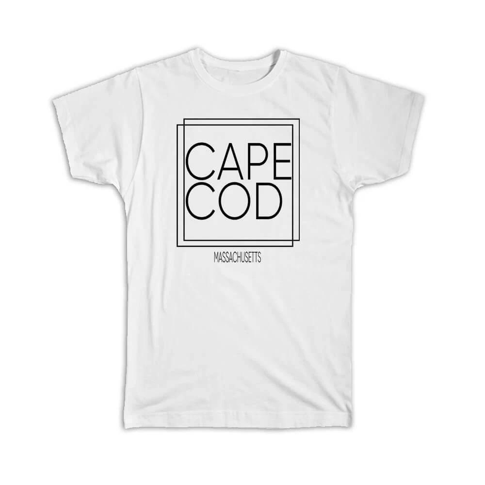 Gift T-Shirt : CAPE COD Massachusetts Square Modern Minimalist Font 3XL