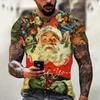 Funny Santa Claus Graphic T Shirts Fashion 3D Print Men's T-Shirts Hip Hop Trend X'mas Clothing Casual O-neck Short Sleeve Tops