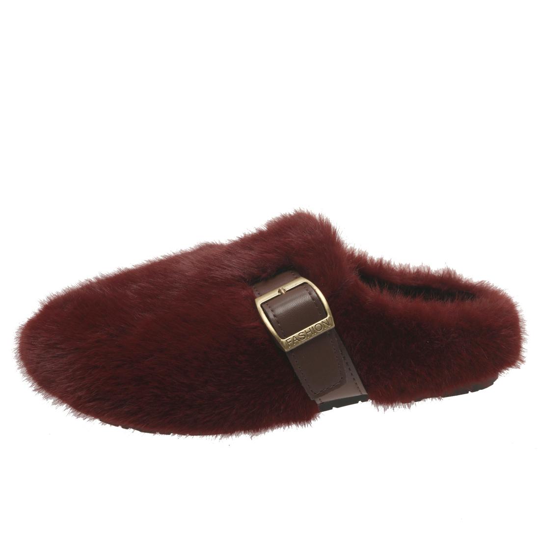 

Туфли на плоской подошве с мехом женские тапочки на платформе замшевые мюли зимние теплые плюшевые шлепанцы 2025 тренд с открытой пяткой повседневные прогулочные туфли Zapatos Mujer 35