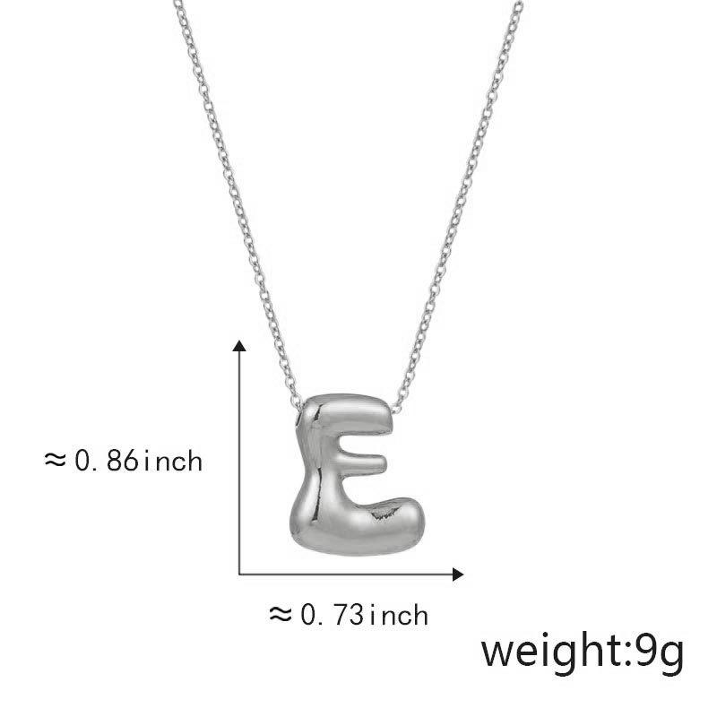 Cute Smooth Letter Necklace, Chubby Pendant, European and American Fashionable and Simple Collarbone Chain