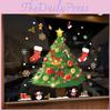 Cling Christmas Static Pvc Sticker With Santa And Tree For Holiday Window Decor
