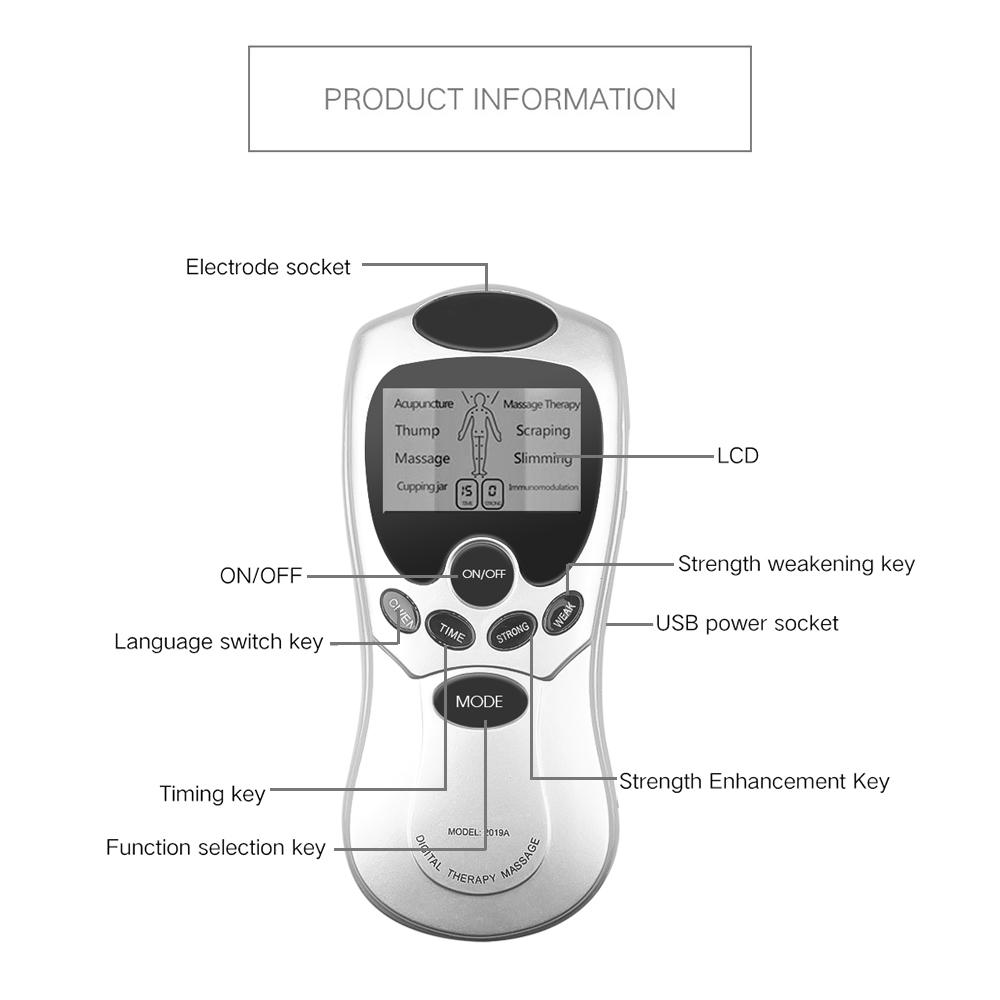 Portable Electrical Muscle Stimulator Digital Meridian Massager Acupuncture Therapy Machine