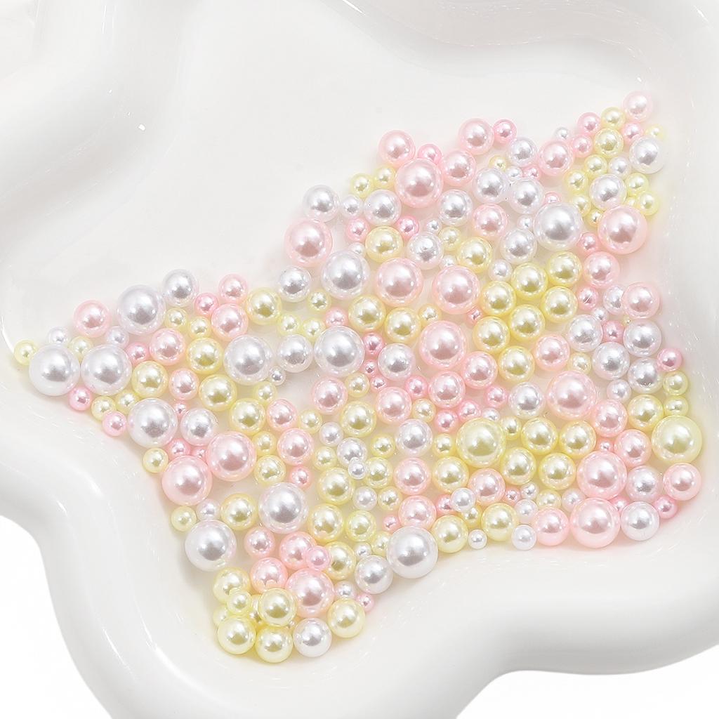 Abs Non-Porous Pearl Plated Colored Round Beads Loose Beads Beaded Handmade Diy Vanity Box Clothing Jewelry Decorative Materials