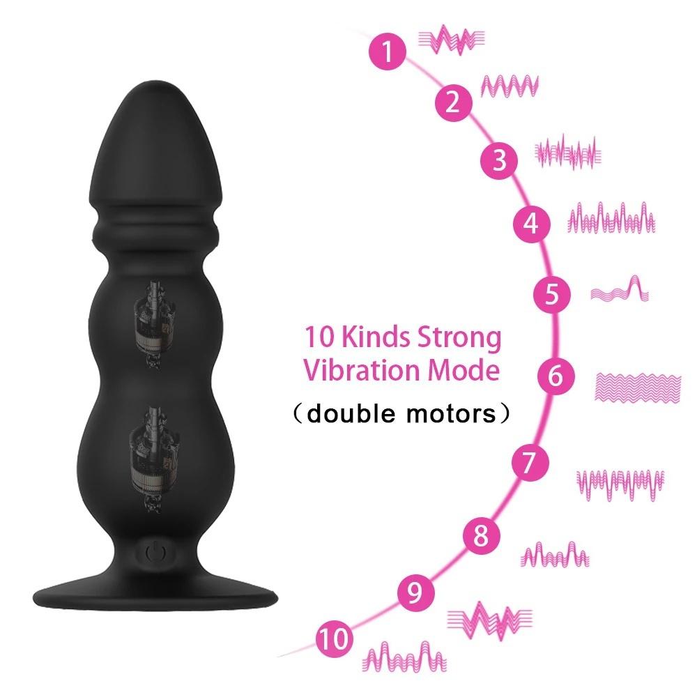 10 Speeds Wireless Remote Anal Dildo Male Prostate Massager Strong Sucker Unisex G-spot Stimulator Anus Penis Vibrator Sex Toys