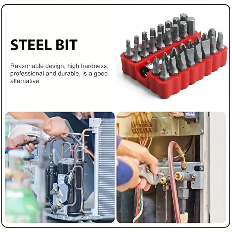 33pc Professional Security Bit Set - Tamper-Proof Multi-Type Screwdrivers with Magnetic Bit Holder - Essential Tools for Home Re