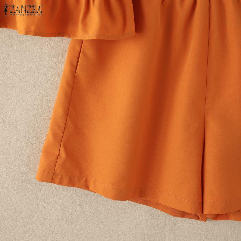 ZANZEA Women Sleeveless Vest Tops and Shorts Summer Two Piece Suit Sets