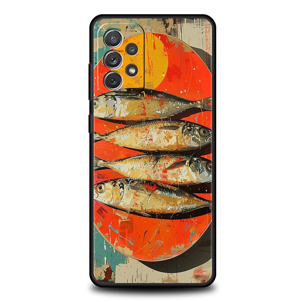Phone Case For Samsung A15 A13 A35 A55 A51 A71 A41 A31 A21S A03S A05 A17 A23 A25 A33 A53 A73 5G A07 4G Cover Sardines Canned