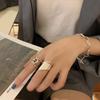 Korean Retro Geometric 925 Silver Plated Open Ring for Women