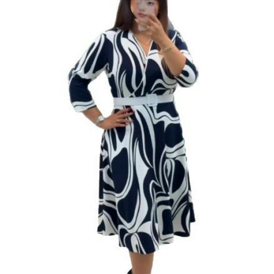 European & American Fashion Elegant Print Dress