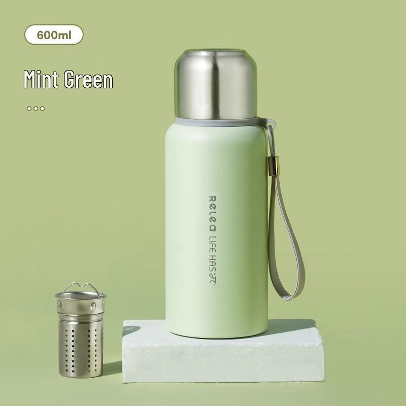 Wushengwu 316L Stainless Steel Portable Tea Infuser Bottle with LED Display, 600ml
