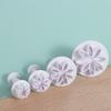 4pcs Flowers Shaped Cookie Cutters Plastic Plum Mold Pastry Daisy Cake Plungers  Wedding