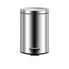 Stainless Steel Step Trash Can Kitchen Bathroom Silent Pedal Bin Round Lid