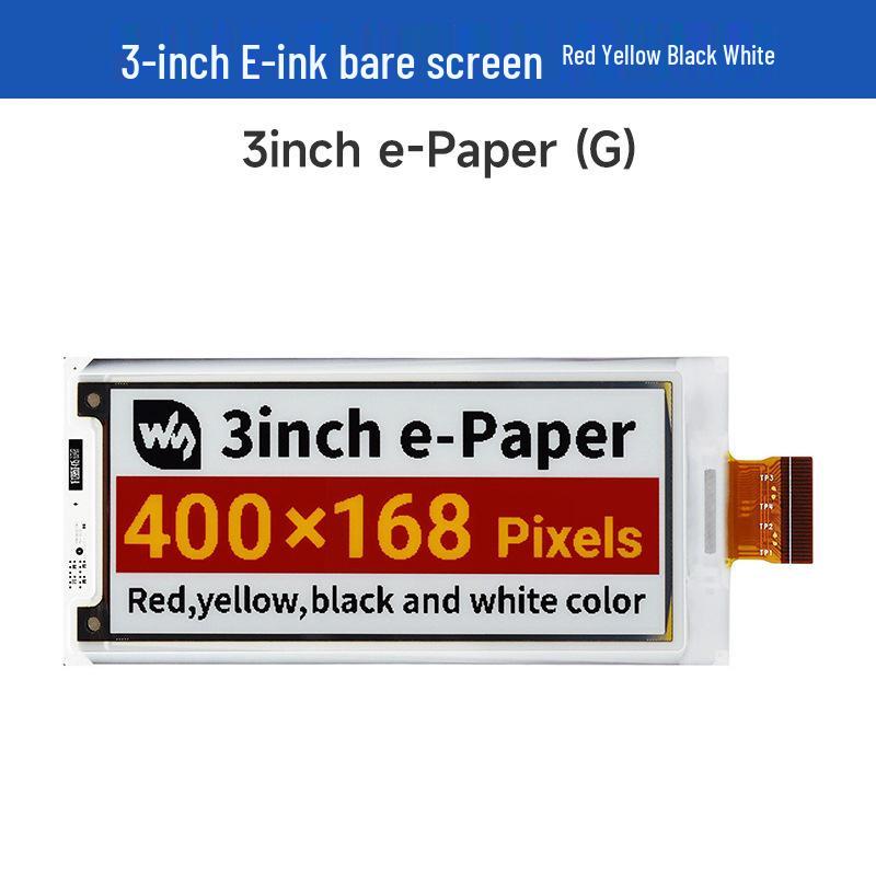3" E-Paper Display Modul - Rot/Gelb/Schwarz/Weiß, 400x168 Auflösung.