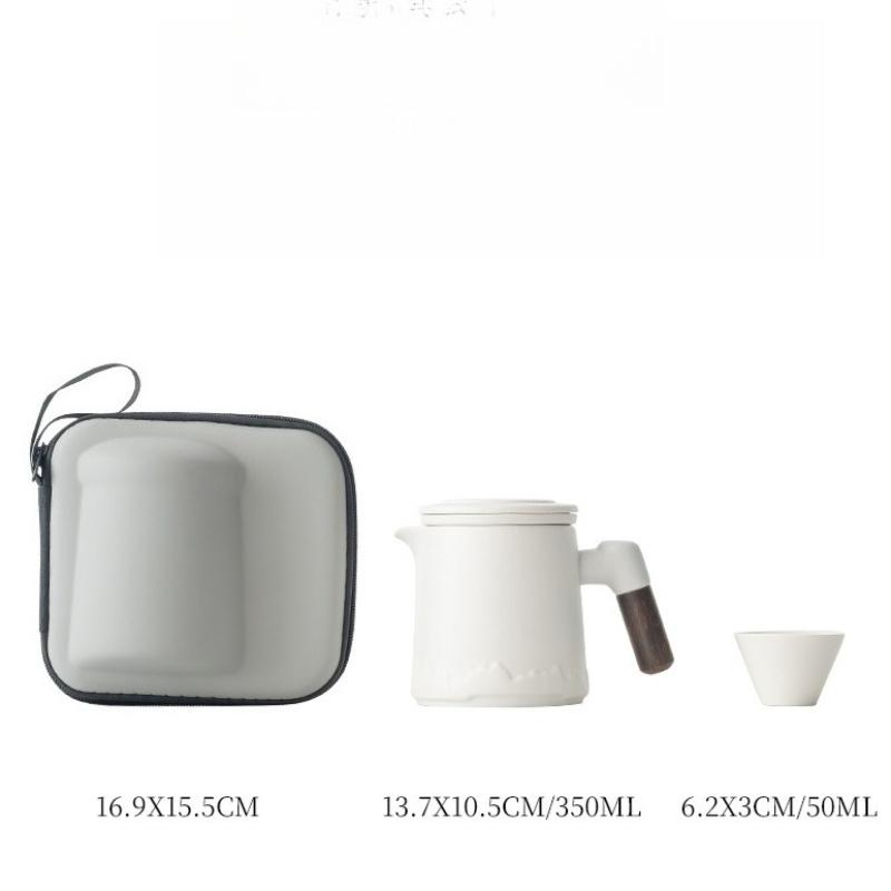 Outdoor travel tea set, portable storage bag, one pot, four cups, outdoor portable special tea drinking equipment, express cup