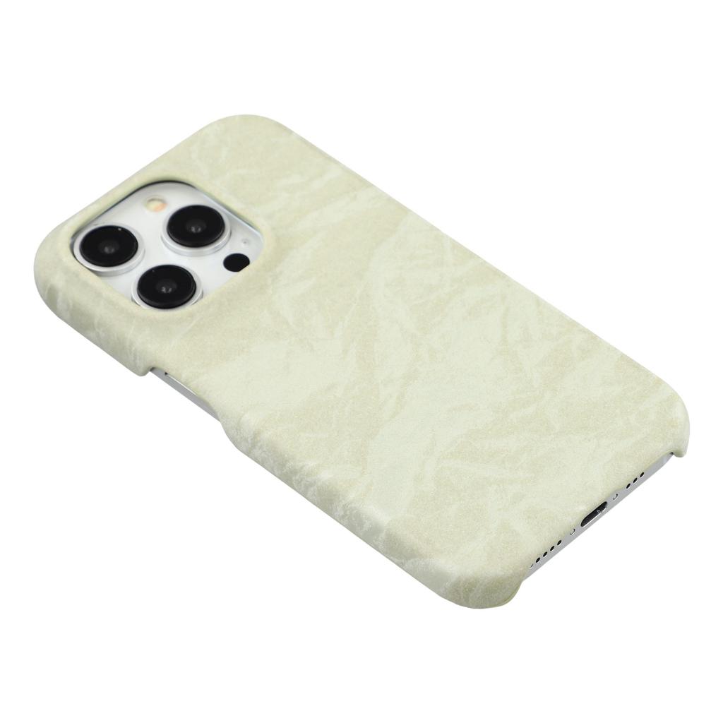 For iPhone 14 Pro Max Case Velvet Texture Leather + PC Phone Back Cover