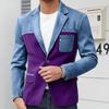 Frühling Herbst Herren Patchwork Blazer Mode Anzugjacke Hohe Qualität Schlank Lässig Blazer Mäntel Mann
