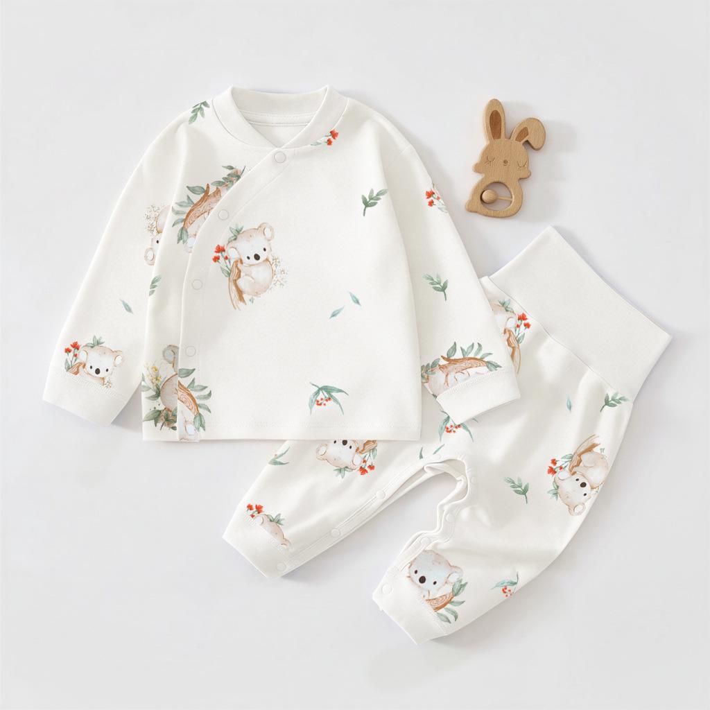 Autumn Baby Clothes Set: Cotton, Seamless, High-Waist Belly Protection Wear