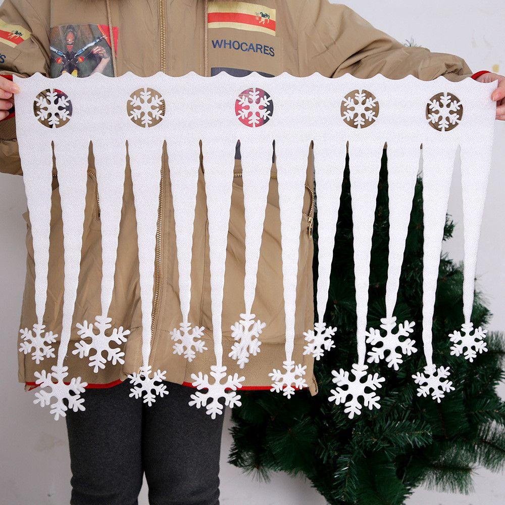Ice Bar Artifical White Snowflake Simulated Snowflake Snowflake Ice Strip Christmas Icicles