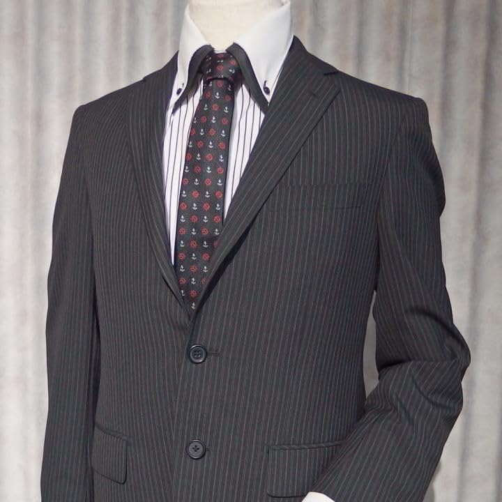 [CUFFSMANIA] Black Anchor Necktie (Narrow Tie)