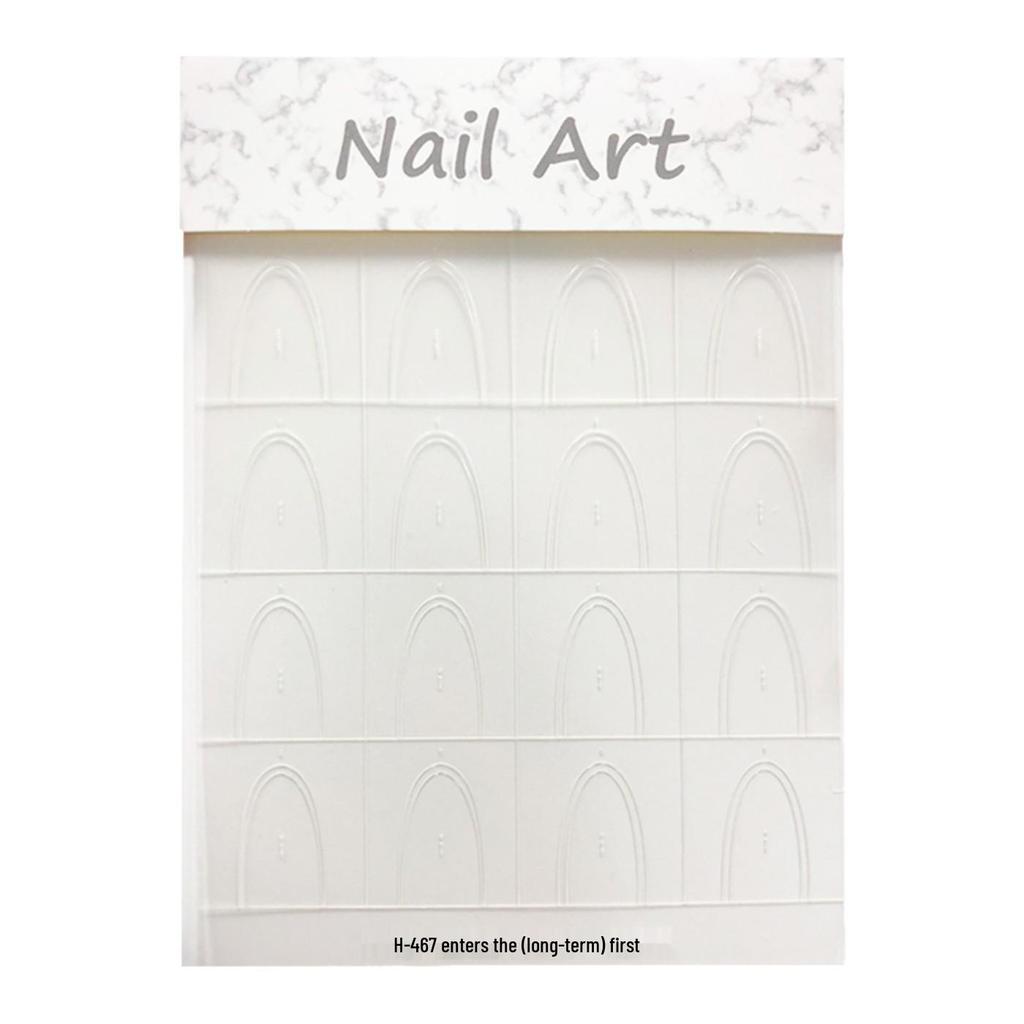 French Hollow Nail Stickers: Transparent, Non-Curl Adhesive for Manicures